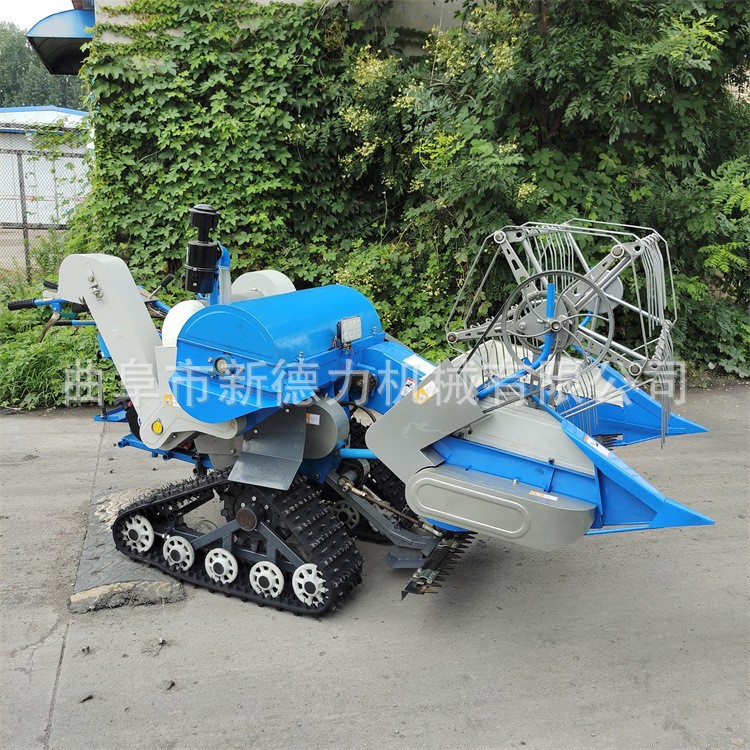 微型全喂入式水稻收割机 小型打稻谷机 手扶式小型小麦收割机图2