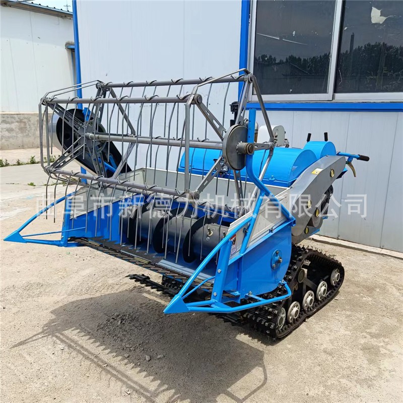 微型全喂入式水稻收割机 小型打稻谷机 手扶式小型小麦收割机图4