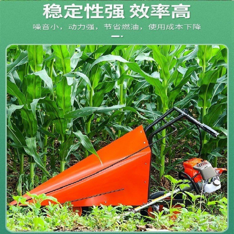 小型玉米收割机手推式大豆秸秆割晒机农用割台多功能辣椒割倒机图5