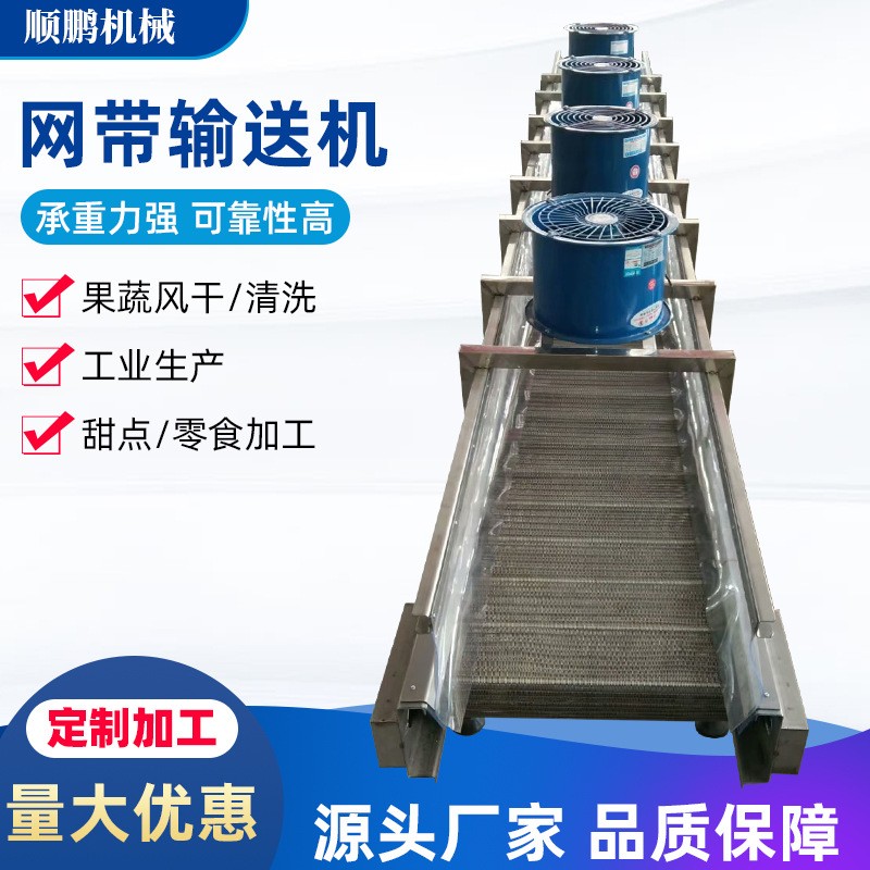 304不锈钢网带式输送机耐高温耐磨网带车间食品爬坡201网带输送机图2