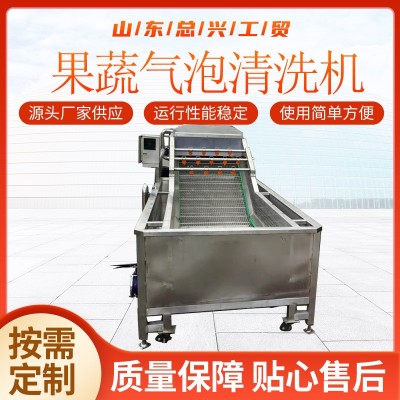 总兴裙带菜不锈钢清洗机 果蔬气泡清洗设备 海带扣高压喷淋清洗机