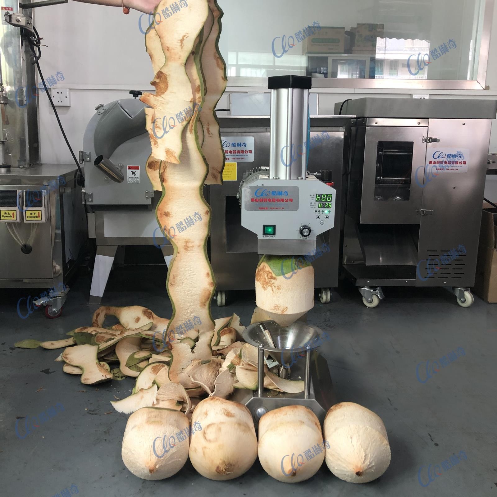 旋转式锥削椰子削皮机 海南文昌青椰椰子刮皮机 大产量椰子剥皮机图2