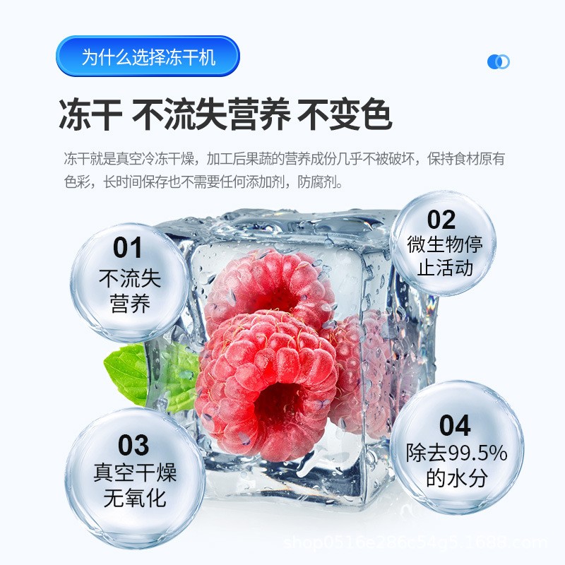 晶华真空冷冻干燥机实用型虫草燕窝宠物草莓水果蔬菜智能冻干机图4