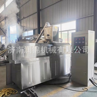 全自动膨化食品连续油炸线 锅巴油炸食品生产线设备膨化流水线