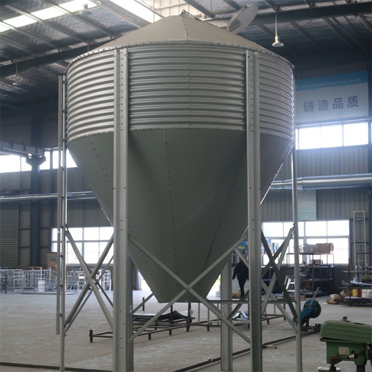 猪场储存饲料镀铝镁锌养殖料塔全自动饲喂送料塞盘绞龙料线可安装图2