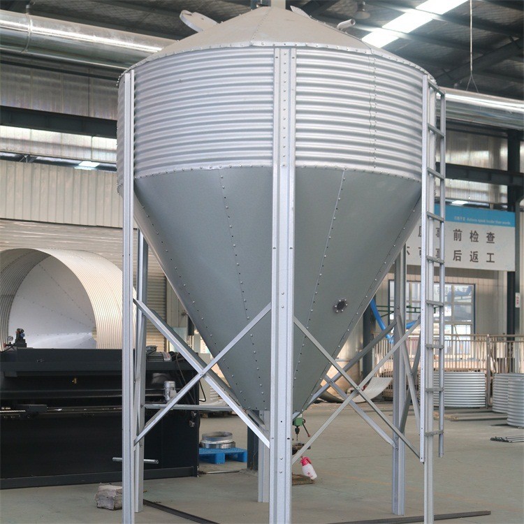 猪场储存饲料镀铝镁锌养殖料塔全自动饲喂送料塞盘绞龙料线可安装图5