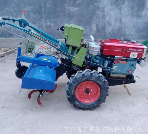 手扶式柴油旋耕机 可加座位手扶拖拉机 水旱两用打田机视频
