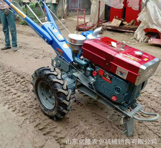 手扶式柴油旋耕机 可加座位手扶拖拉机 水旱两用打田机视频图2