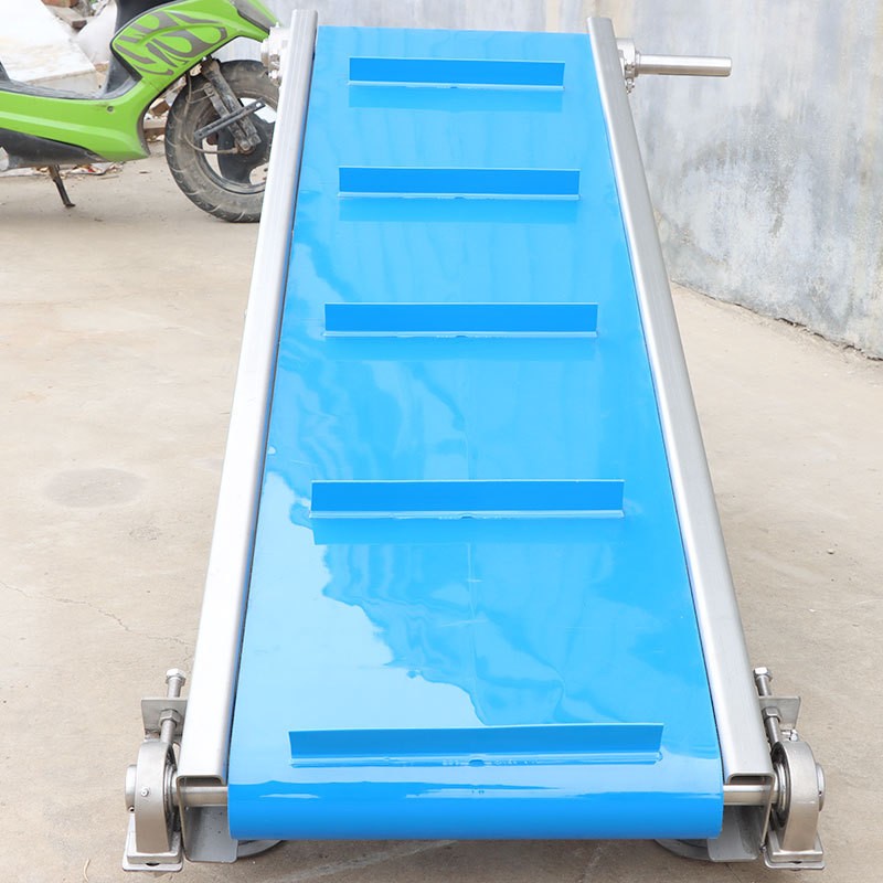 爬坡输送机小型裙边挡板皮带提升机PVC食品大米玉米上料输送机图4