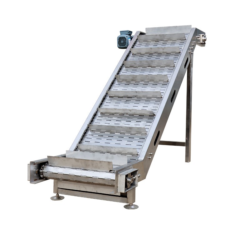 不锈钢链板提升机厂家供应小型物料运输爬坡机耐高温挡板式输送机图5