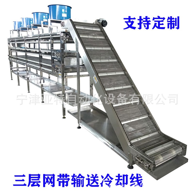 304不锈钢食品网链输送设备流水线 锅巴网带冷却生产线图3