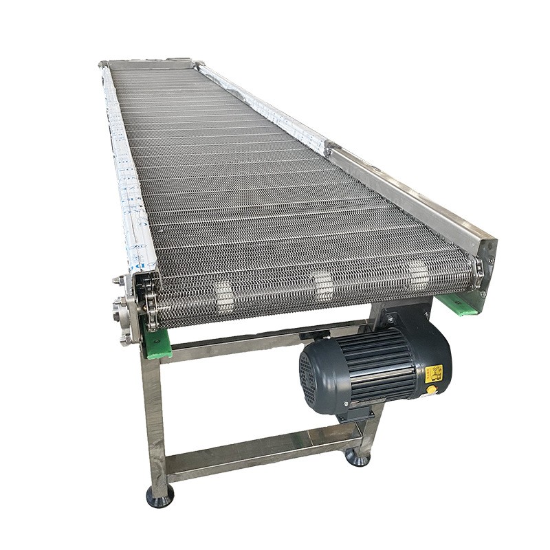 304不锈钢网带输送机小颗料加密人字网食品烘干清洗转弯机提升机图5