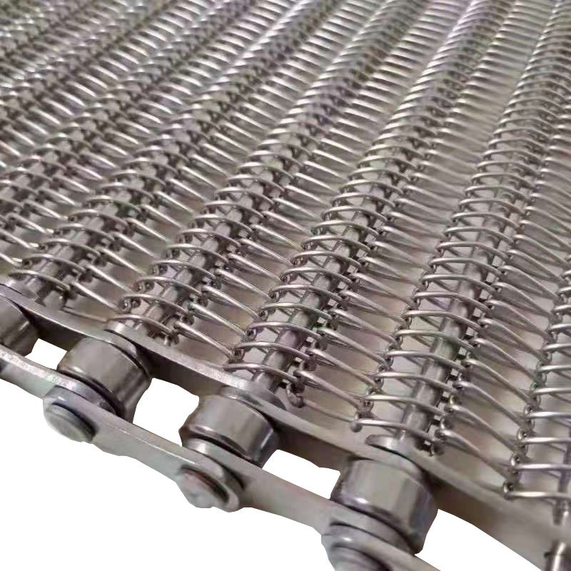 304不锈钢传送网带食品清洗烘干输送网带人字形加密网带螺旋网带图4