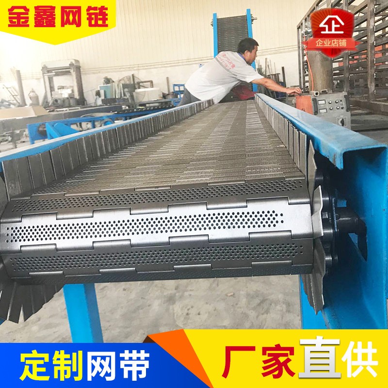 不锈钢链板输送机提升机调速大型流水线烘干链板传送带板链输送带