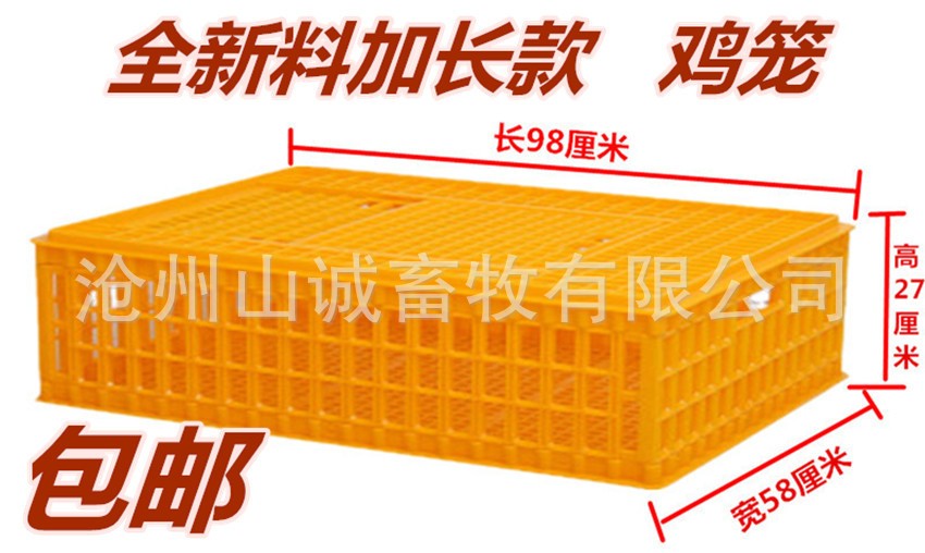 加长加厚成鸡笼 家用鸡鸭鹅周转箱 特大号运输笼塑料笼矮鸽鹌鹑笼图2