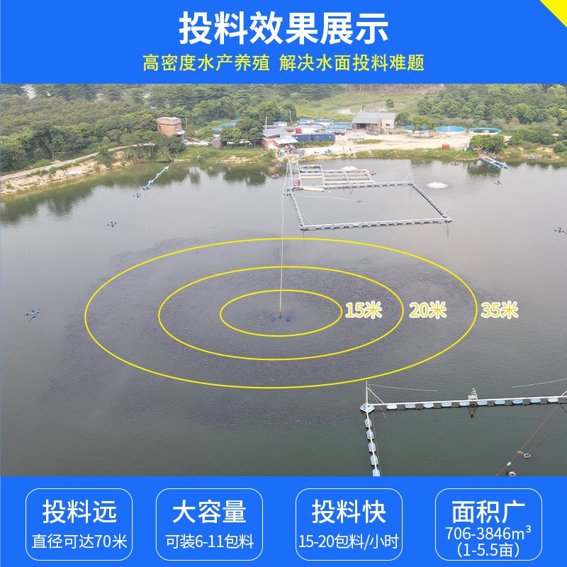 渔之家鱼塘风送投料机大容量全自动远程360度大型不锈钢投饵机图3