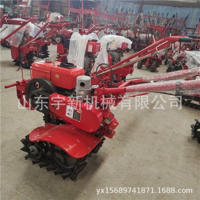 微耕机 多功能履带式单链轨农用旋耕机 犁地趟地开沟耕地起垄