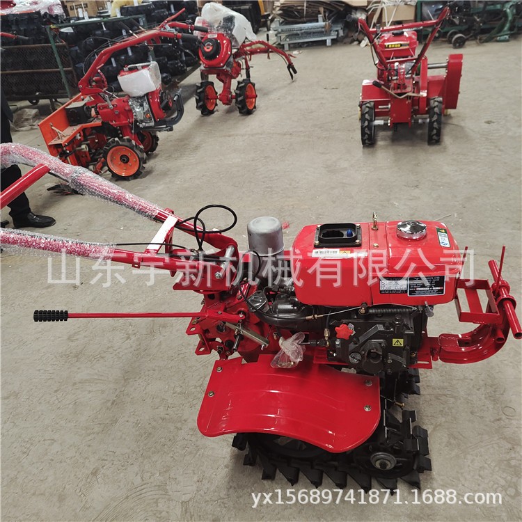 微耕机 多功能履带式单链轨农用旋耕机 犁地趟地开沟耕地起垄图2