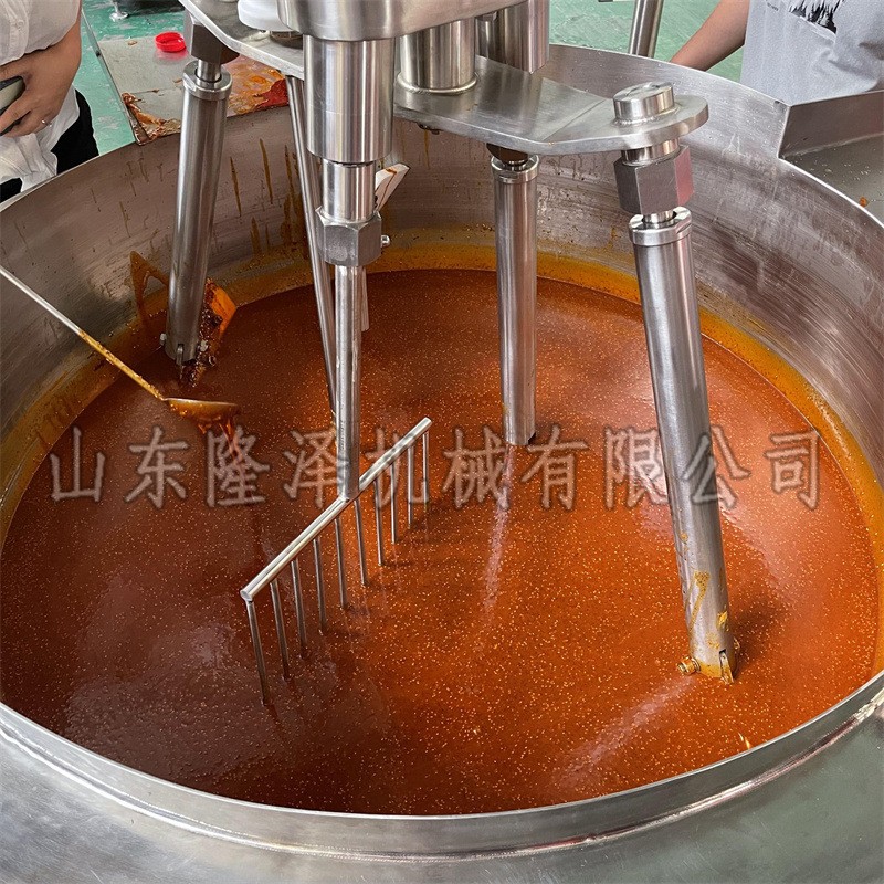 全自动火锅炒料机 大型燃气酱料炒锅 隆泽行星搅拌底料炒制设备图4