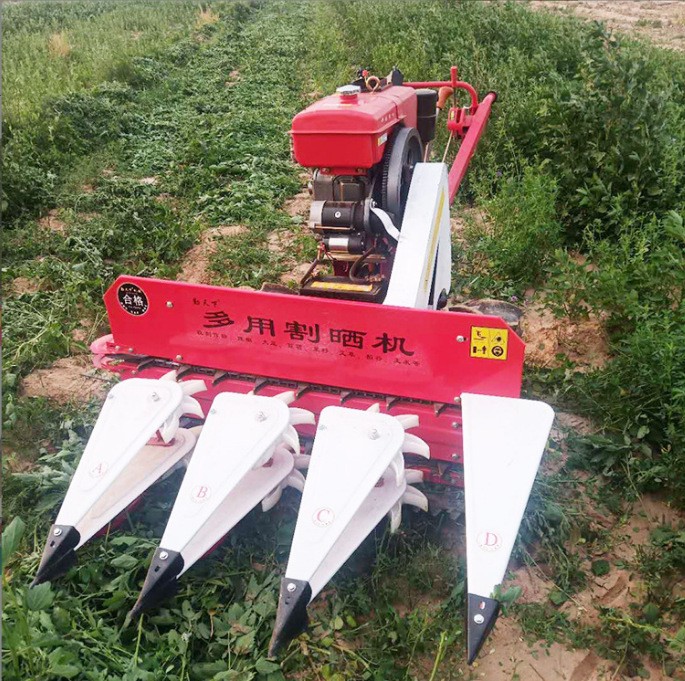 玉米秸秆收割放片机 谷子水稻割晒机 四轮前置益母草收割机图4