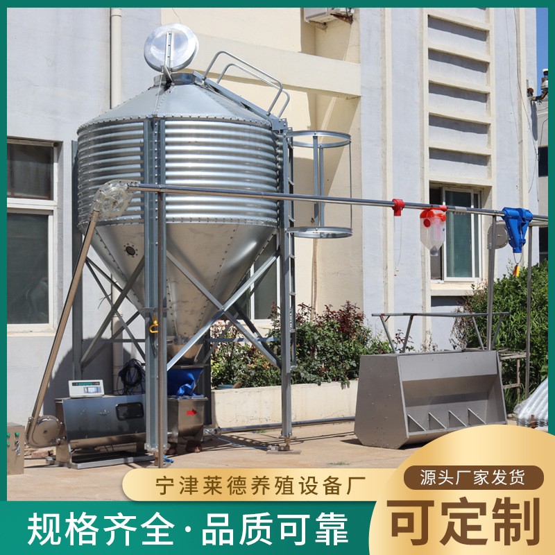 养猪用自动喂料料塔 3吨15吨30吨全自动料仓 猪用养殖镀锌料塔图3