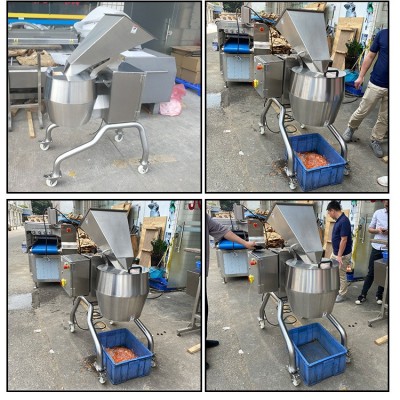 大型切波浪土豆片机器 大型切芥菜丝机 预制菜用生产线切丝机