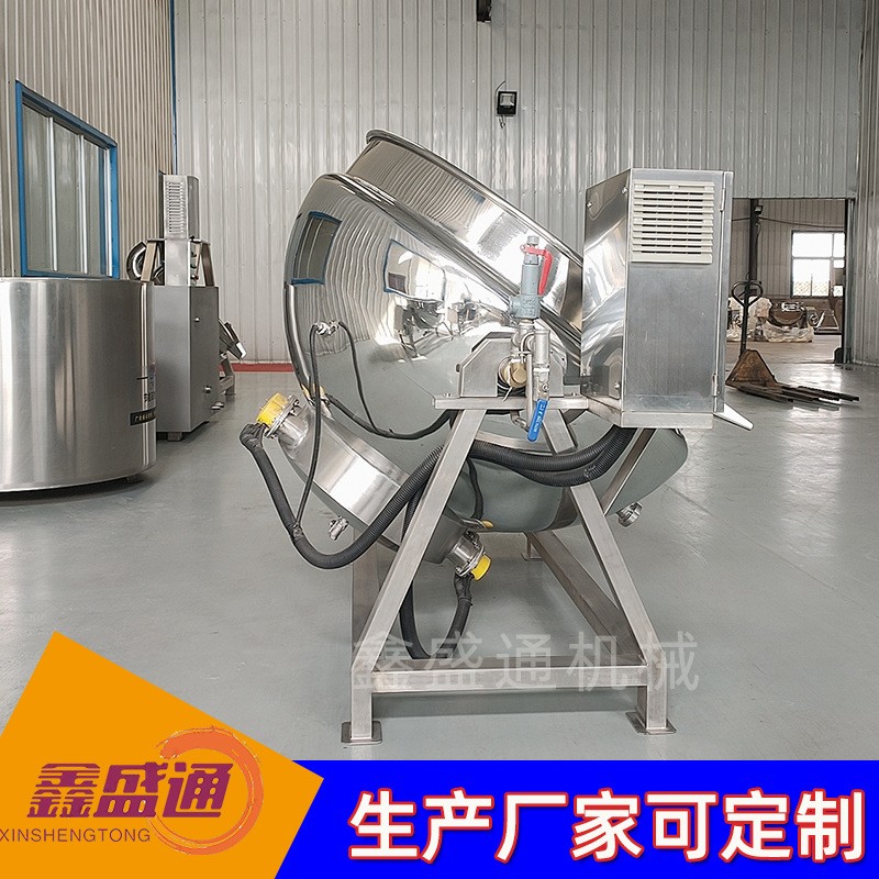 夹层锅 商用可倾式蒸汽夹层锅 学校食堂熬粥煮肉卤煮锅图6