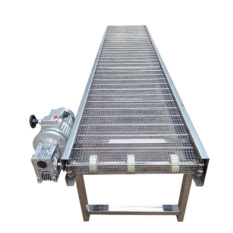 小型输送机食品清洗烘干用流水线传送带304不锈钢网带转弯输送机图5