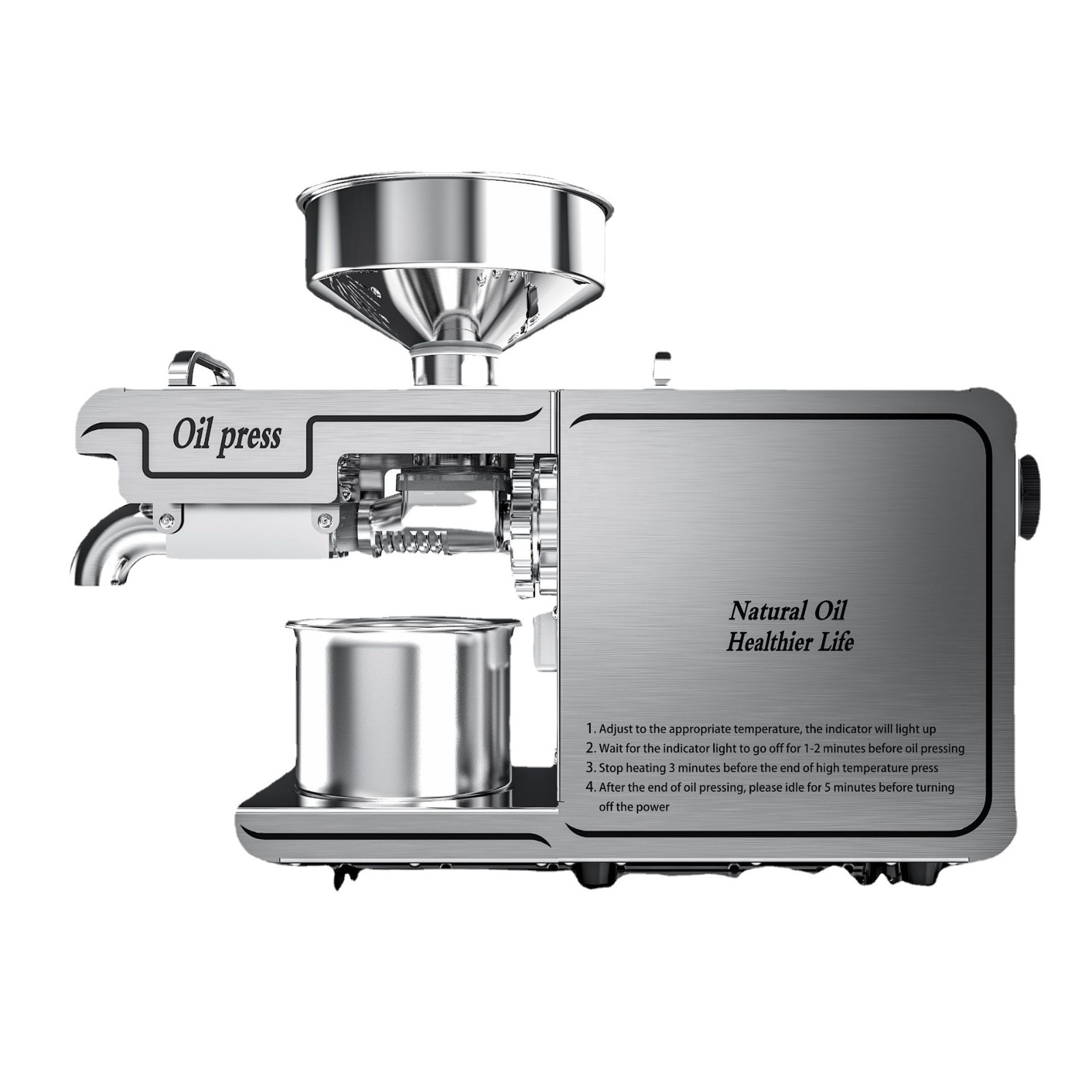 304不锈钢大功率榨油机全自动压榨椰子鳄梨芝麻花生家用商用榨油图5