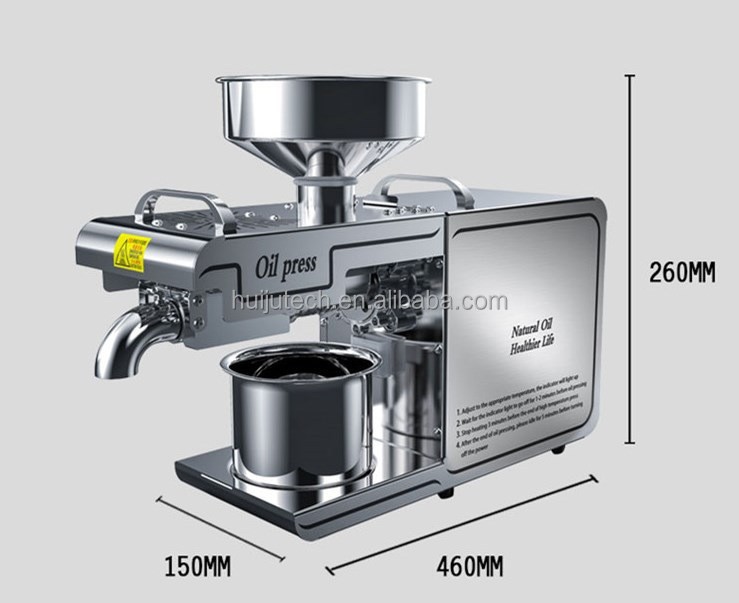 304不锈钢大功率榨油机全自动压榨椰子鳄梨芝麻花生家用商用榨油图2