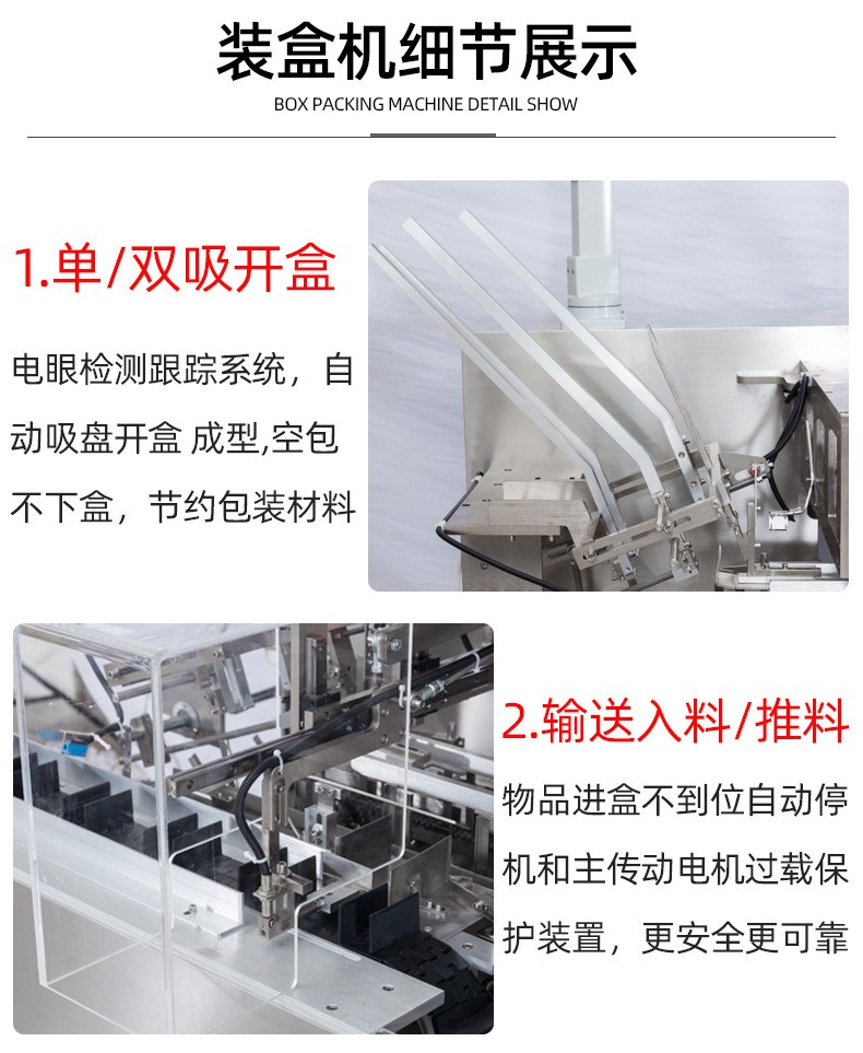 厂家定制食品自动装盒机 食品自动封盒包装机蛋卷自动折盒机图2