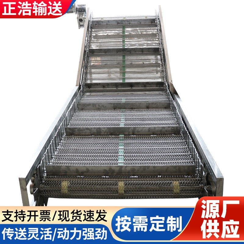 上料爬坡式链板提升机重载废料废铁运输厂家带挡板不锈钢输送机图2