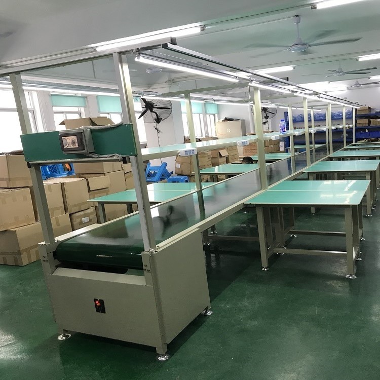 防静电双层皮带流水线飞机位组装拉生产线吊灯架自动化装配线图3