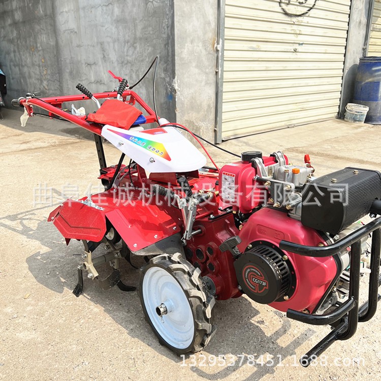 佳诚 手扶式大马力耕地机 柴油后旋四驱旋耕机 微型旋耕松土机图4