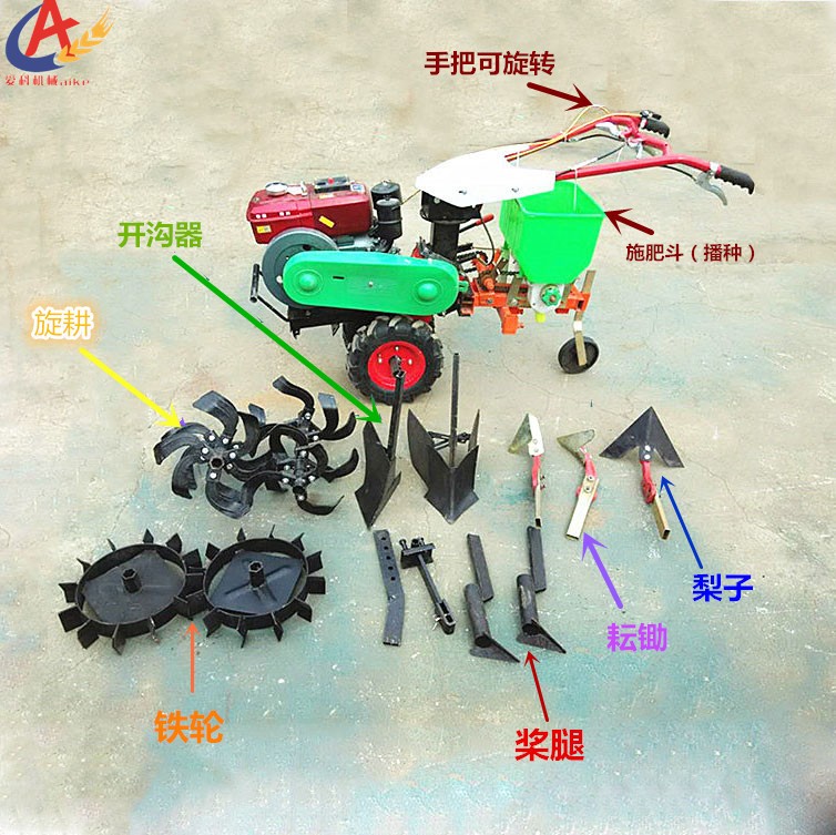 新型翻地机 微型独轮播种机 果园开沟机开沟机链轨柴油机配套设备图2