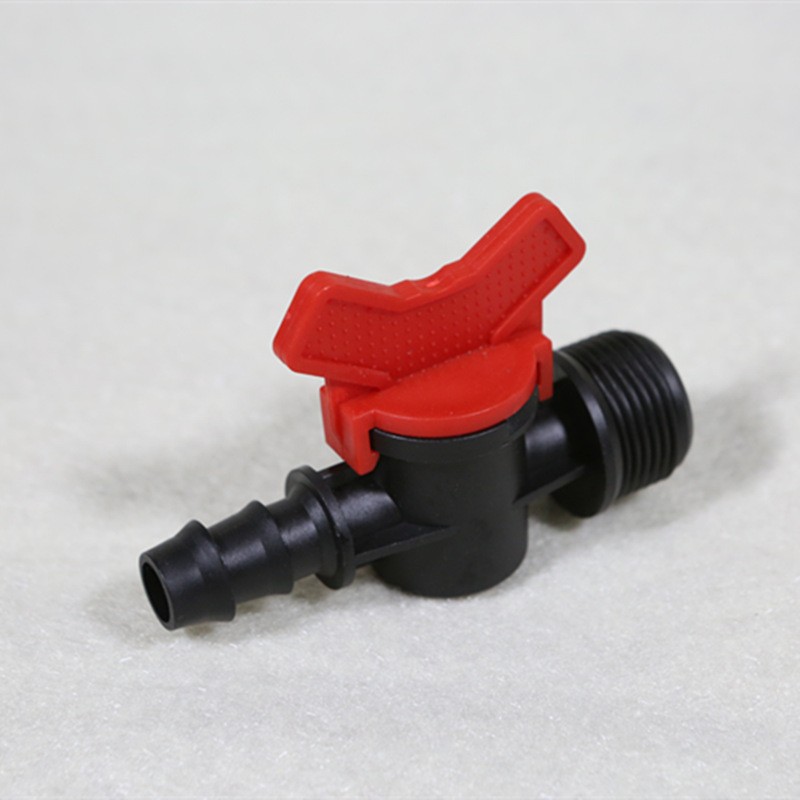 厂家出售16mm*1/2寸AK款红色外丝阀旁通阀PE管直通阀开关阳直阀图4