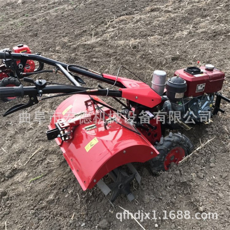 水田小型旋耕机 手推式旋耕锄草机 四驱便携式翻地机图2