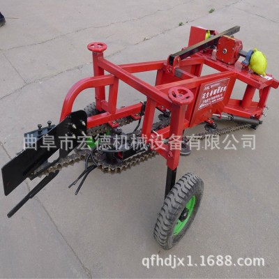 拖拉机带花生收获机 刨长果的机器 手扶车带起果子机