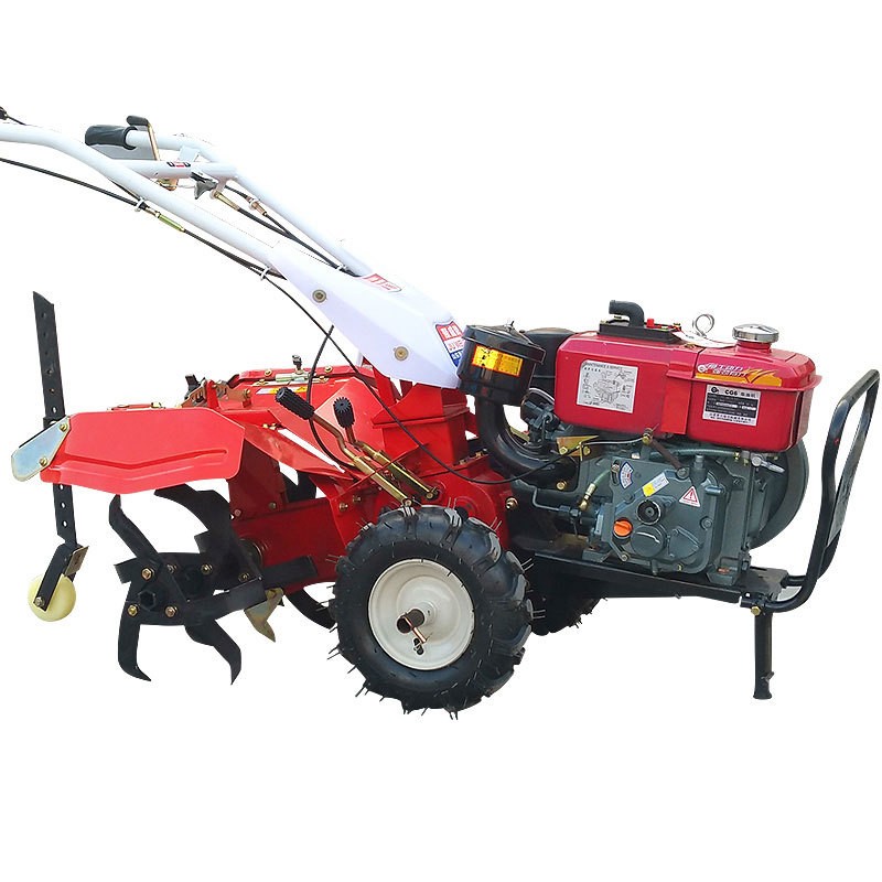 田园耕作机微耕机 手扶车带的旋耕机 圣鲁牌汽油耕地机报价图5