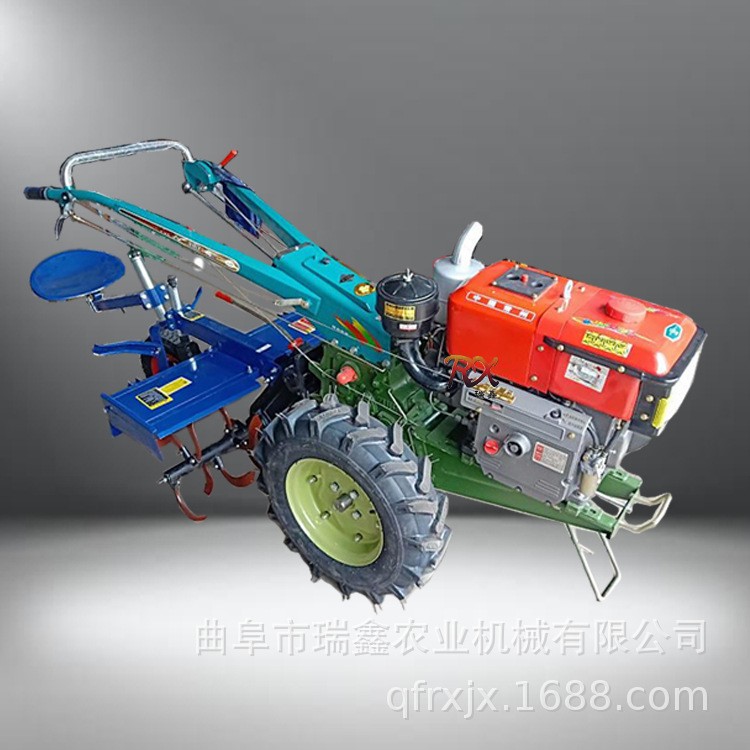 农用轮式手扶拖拉机 柴油手扶耕田犁地机 10马力手扶旋地机图2