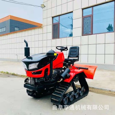 广西水田旱地专用履带旋耕机乘坐式柑橘园耕地机低矮型大棚打田机