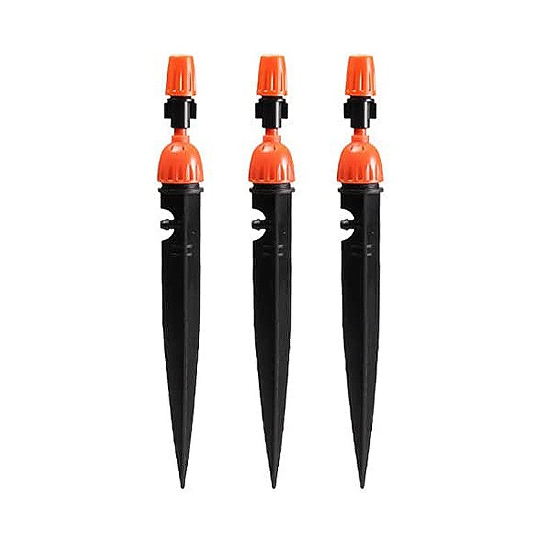 滴灌可调滴喷一体地插杆橘色雾化喷头花园自动浇花器灌溉浇水喷头图4