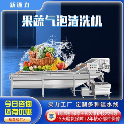 全自动果蔬气泡清洗机 大型柑橘苹果清洗设备 商用小白菜清洗设备