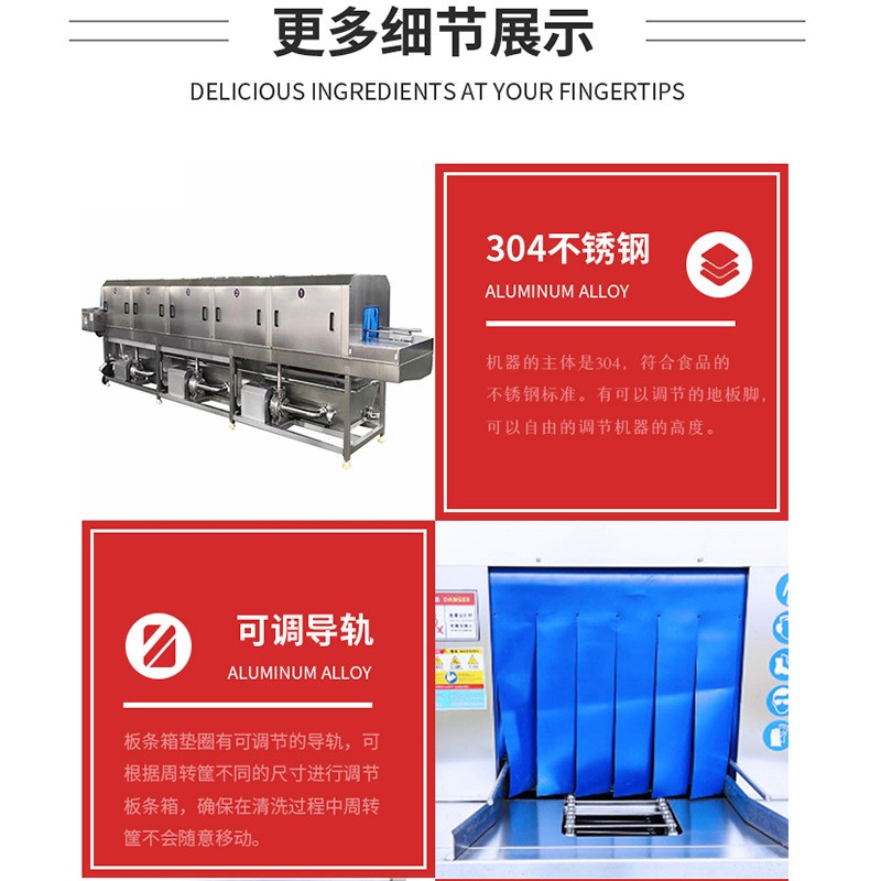 全自动物流周转筐清洗机 高压喷淋洗筐机 肉串筐塑料筐清洗设备图5