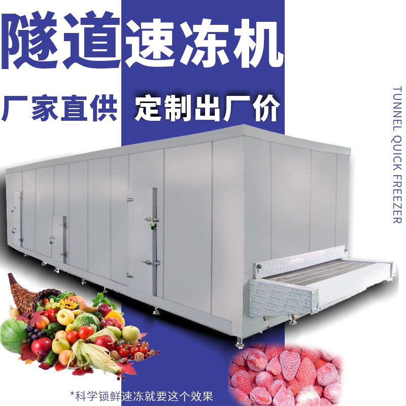 商用流态化隧道式速冻机大型全自动海产鱼蛤蜊板栗玉米急速冷冻机图5