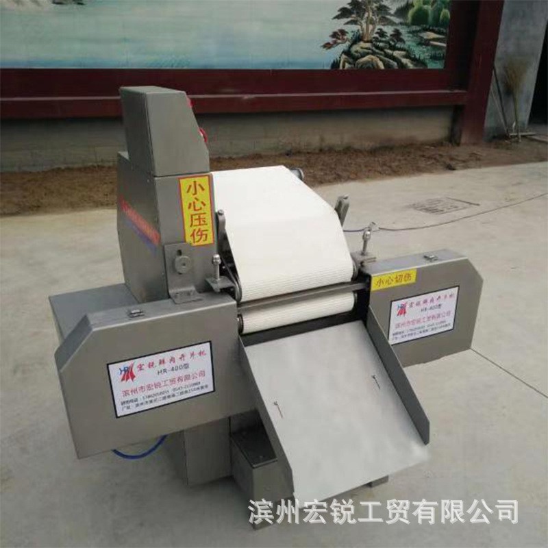 鸡柳鸡胸肉开片机 水煮肉片开片设备 商用输送带式鲜肉里脊开片机图5