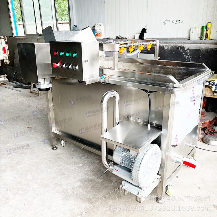 小型果蔬气泡清洗机 半成品预制菜加工设备 翻蓝自动出料洗菜机器图5