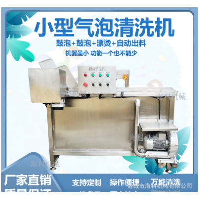 小型果蔬气泡清洗机 半成品预制菜加工设备 翻蓝自动出料洗菜机器