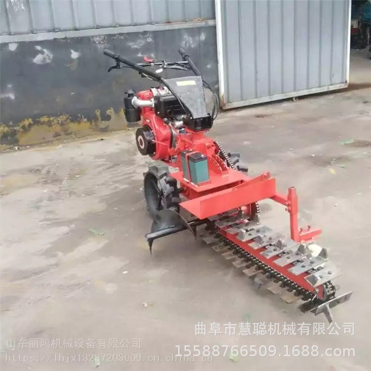甘蔗地链条挖沟机 土质路面开沟机 自走式链条开沟机价格批发图3
