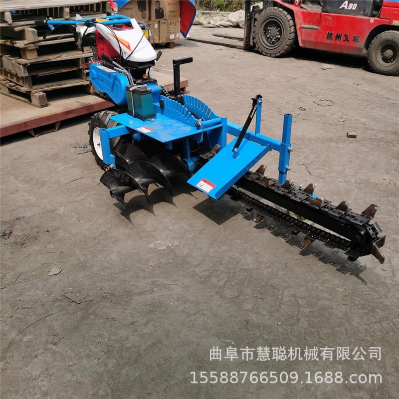 甘蔗地链条挖沟机 土质路面开沟机 自走式链条开沟机价格批发图2